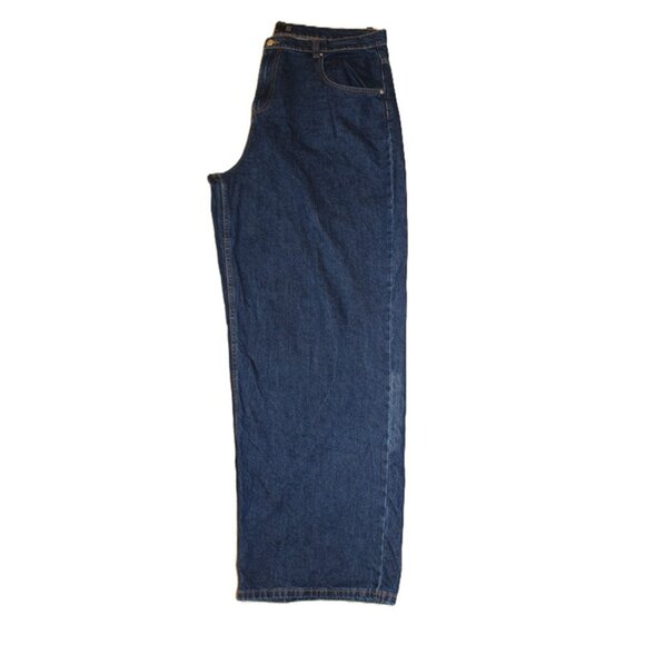 ASOS DESIGN Curve Wide Leg High-Rise Jeans in Dark Wash (16/18) - Picture 8 of 9